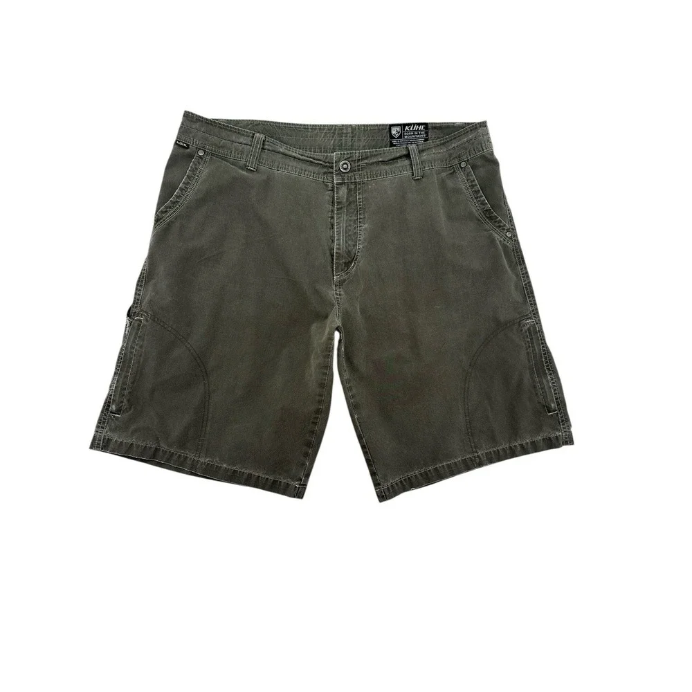 Kuhl Vintage Patina Dye Cargo Shorts Gray Hiking Outdoor Utility Mens Size 40